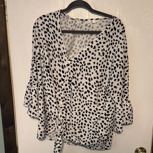 Black and White Polka Dot Women's Top